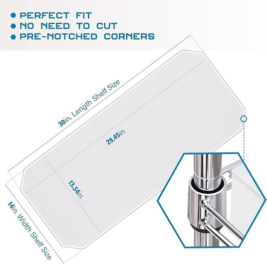 BRIAN & DANY Wire Shelf Liner 14" X 30", Heavy Duty Shelf Liners for Wire Shelving, Waterproof Protector Mats, Set of 5, Transparent