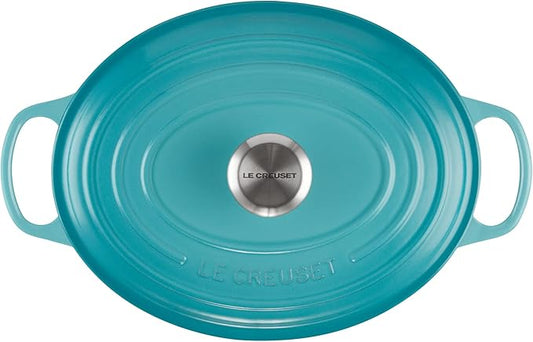 Le Creuset Enameled Cast Iron Signature Oval Dutch Oven, 5 qt, Caribbean