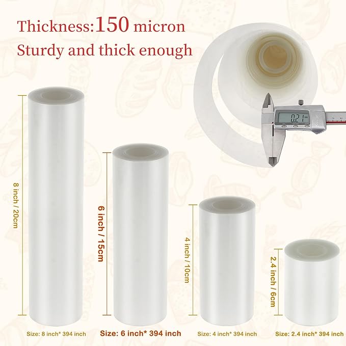 Cake Collar, Transparent Cake Rolls, Clear Cake Strips, DIY Acetate Sheet, Surrounding Edge for Baking Decorate, Chocolate Mousse Cake Elegant Cake Wrapping 6X394 inch