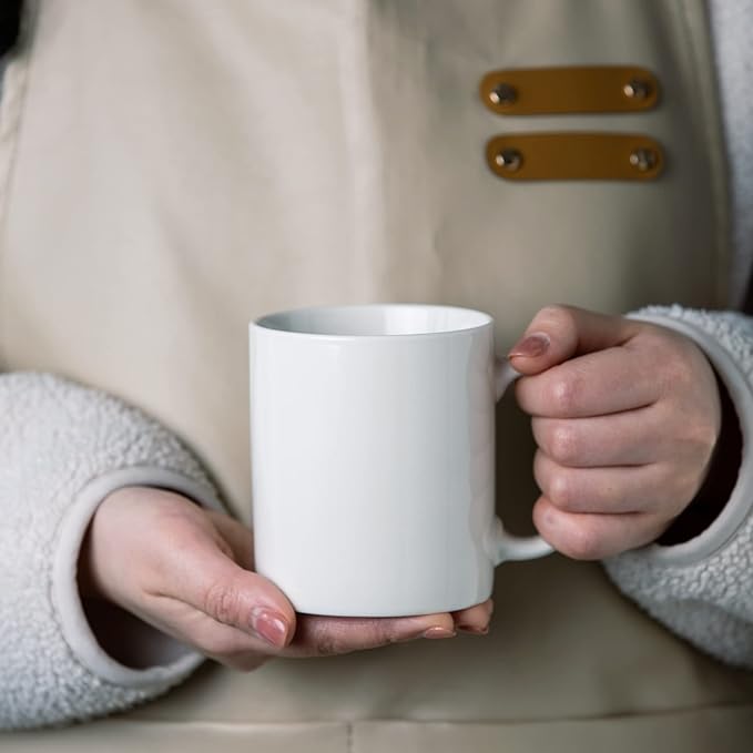 GBHOME 12 OZ Off White Coffee Mugs, Ceramic Bulk Coffee Mugs with Large Handle for Man, Woman, Light Weight Coffee Mugs Set of 6 for Latte/Cappuccino/Cocoa/Milk, Dishwasher & Microwave Safe