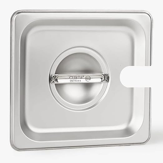 CURTA 6-Pack Slotted Steam Table Pan Lid with Handle, NSF Approved, Hotel & Catering Food Pan Cover