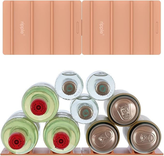 Cooks Innovations 2 Pack Drink Organizer for Fridge Modular, Soda Can Refrigerator Organizers and Storage, Beer-Wine-Water Bottle Holder, Durable Non-Slip Anti-Roll