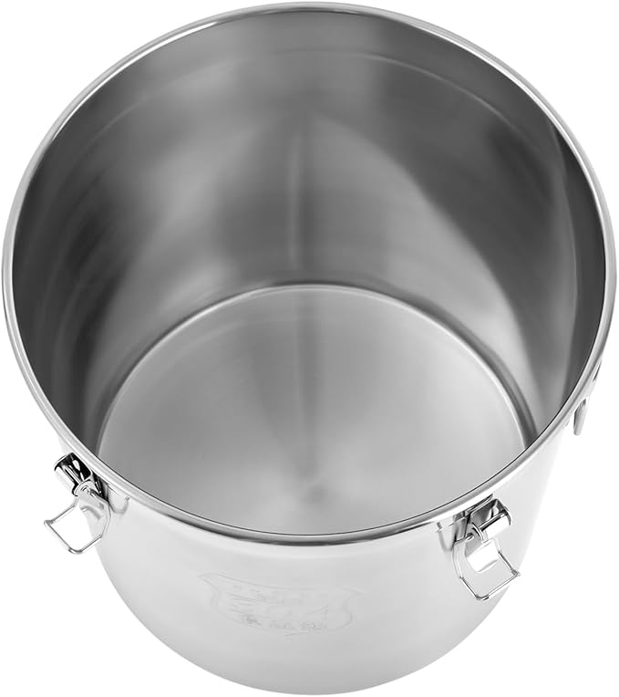 304 Stainless Steel Storage Containers with Lid, 48L/12.68gal Airtight Canister with Locking Clamps Multi-Purpose Kitchen Storager Bucket Food Jar, for Rice Cereal Flour Coffee Beans Milk (48L)
