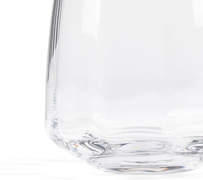 Larder & Vine Crystalline Glassware Tumbler Set, Artisan Drinkware for Cocktails, Water, Whiskey or Spirits, Handmade in Poland (Cafe Short)