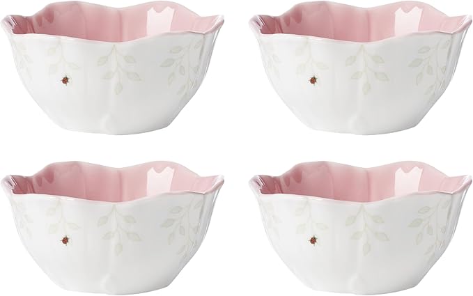 Lenox 897769 Butterfly Meadow Floral Dessert Bowls, Pink, Set of 4