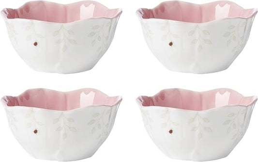 Lenox 897769 Butterfly Meadow Floral Dessert Bowls, Pink, Set of 4