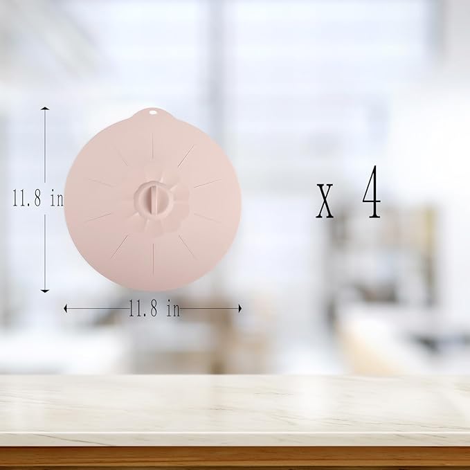 4 Pack 11.8" Silicone Lids for Cups Bowls Plates Pans, Microwave Splatter Cover, Kitchen Containers Lids Cover for Food Storage, Extra Large