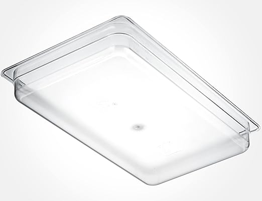 CURTA 6 Pack NSF Food Pans, Full Size 2 1/2 Inch Deep, Commercial Polycarbonate Plastic Clear Freezer-Safe