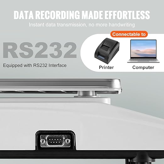 VEVOR Industrial Counting Scale, 30 kg x 1 g, Digital Scale for Parts and Coins, g/kg/lb Units, Electronic Gram Scale Inventory Counting Scale Kitchen Jewelry Scale with RS232 Port and LCD Screen