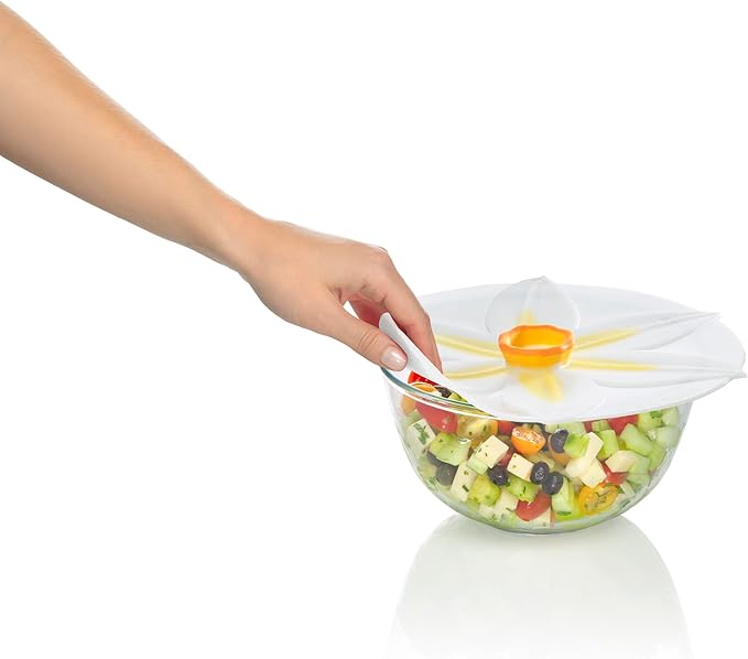 Charles Viancin Silicone Lids - Daffodil Silicone Bowl Covers/Airtight Pan Lid (6 Inch)