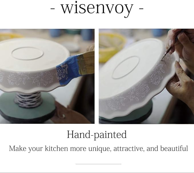 Wisenvoy Pie Pan Ceramic Pie Dish Pie Plate Deep Dish Pie Pan Non-Stick Pie Pans for Baking Pie Pans Pie Dishes