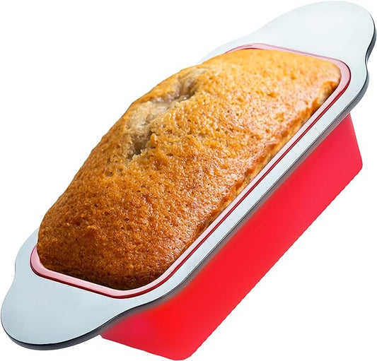 Premium Non-Stick Silicone Bread Loaf Pan, 9x5 Inches – Heavy-Duty Steel Frame, Non-Toxic, BPA & PFOA Free – Perfect for Pound Cakes, Breads, & More.