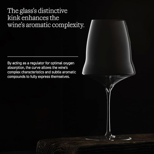 Josephinenhütte® JOSEPHINE N° 3 Red Wine Glasses [THE GLASS FOR CONNOISSEURS] – handcrafted & mouth-blown – set of 6 for full-bodied red wine – functional design for intense aroma