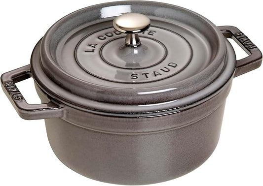 Staub Cast Iron 2.75-qt Round Cocotte - Graphite Grey, Made in France