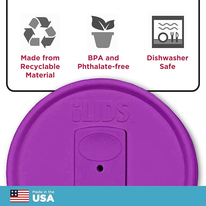 Mason Jar Drink Lid, Regular Mouth, Mulberry, Pack of 2