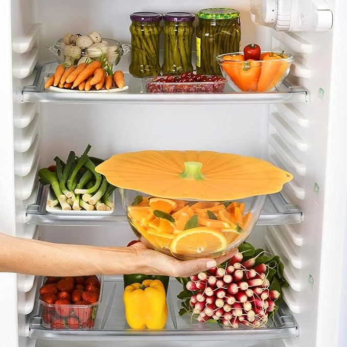 Charles Viancin Silicone Lid - Pumpkin/Fall Theme - Airtight Microwave, Oven, Stovetop, and Dishwasher Safe Pan or Bowl Lid (8 Inch)