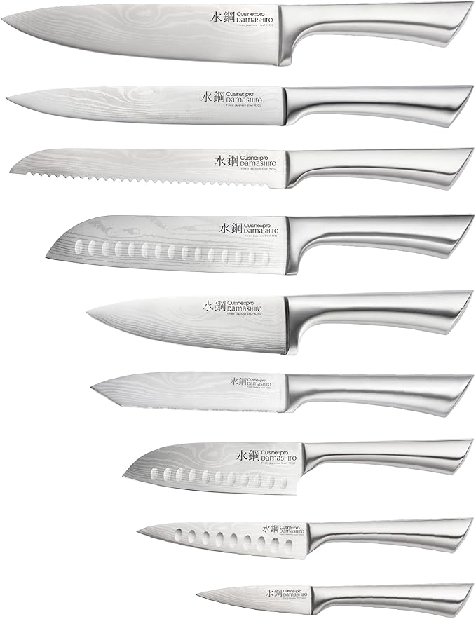 Cuisine::pro Damashiro Knife Block (Hiryu, 10-Piece Set) - Premium Japanese Steel Knife Set