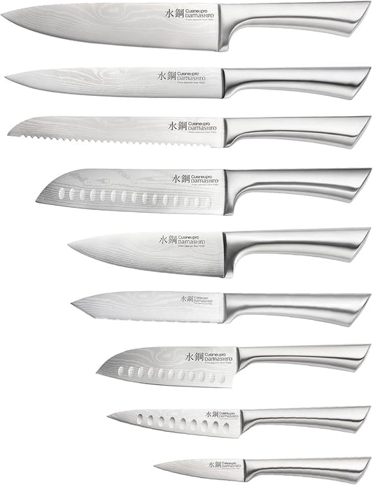Cuisine::pro Damashiro Knife Block (Hiryu, 10-Piece Set) - Premium Japanese Steel Knife Set