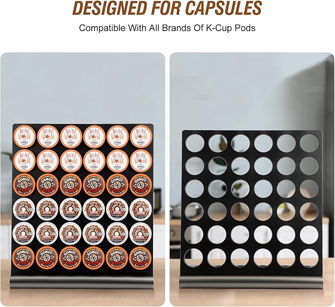 Coffee Pods Holder Compatible With K Cup. K Cup Organizer, K Cup Holder, Holds 36 Pods for coffee station, Offices, and Kitchens, K-Cup Pod Holders Display Rack for Countertop