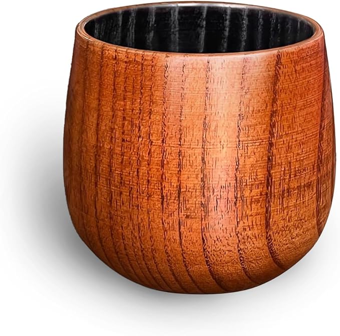 Charred Wooden Bourbon Drinking Glass- Bourbon Gifts for Men, Handcrafted Whiskey Glasses, Wooden Old Fashioned Glass,Unique Whiskey Gifts for Men, Dad, Husband or Bourbon Lovers (1 Pack)