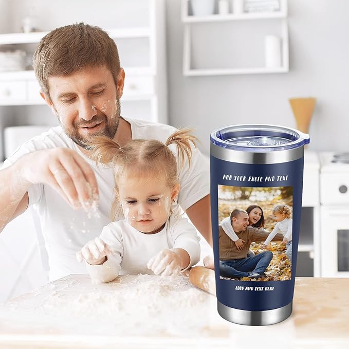 24 Pack Personalized Stainless Steel Tumbler,20oz Custom Water Bottle,Insulated Tumblers with Lids and Straws, Customizable Logo Pictureto, Engraved Termos