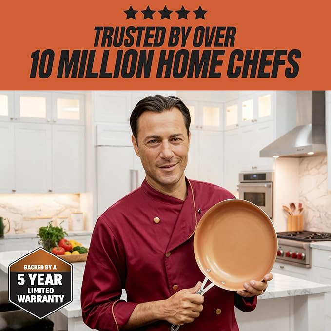 GOTHAM STEEL 15 Pc Ceramic Cookware Set, Ceramic Pots and Pans Set Non Stick with Cooking Utensils and Steamer, Non Toxic PFOA PFOS Free, Premium Stay Cool Handles, Oven & Dishwasher Safe