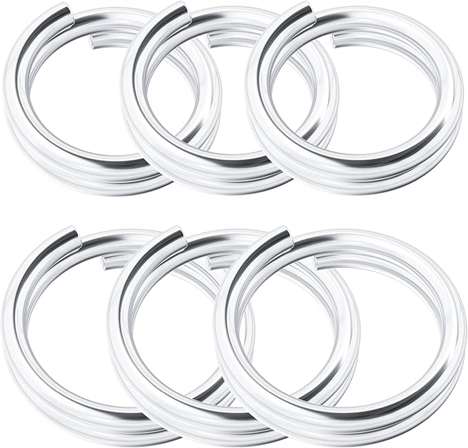 6pcs Jump Rings for Jewelry Making, 925 Sterling Silver Split Jump Ring, 4/5/6mm Double Loops Small Key Rings Open Connector Closures for Necklace Bracelets Jewelry Marking