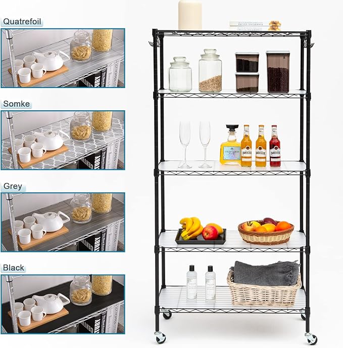 BRIAN & DANY Wire Shelf Liner 14" X 36", Heavy Duty Shelf Liners for Wire Shelving, Waterproof Protector Mats, Set of 5, Transparent