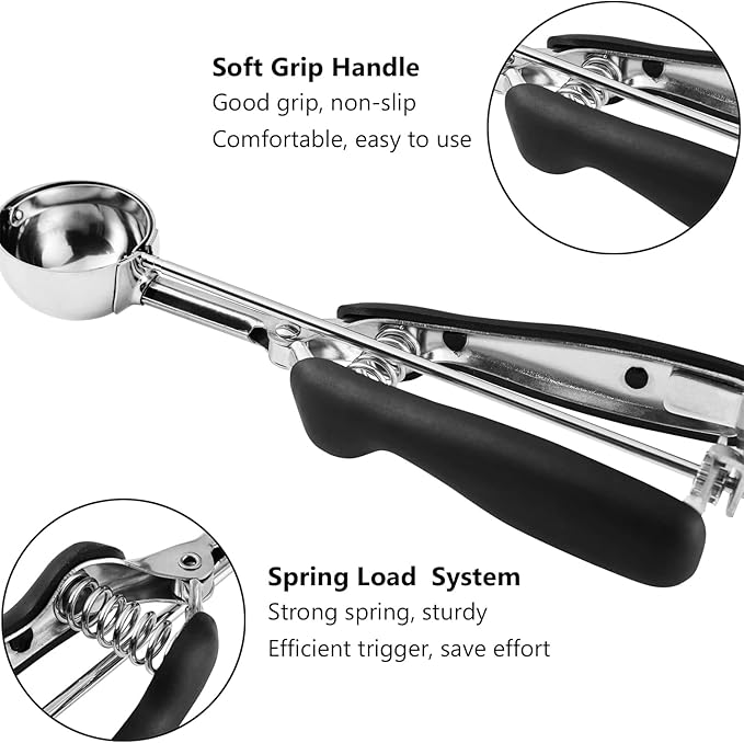 Cookie Scoop 4 Tablespoon, 2 OZ Cookie Scoops for Baking, Muffin Scoop For Baking, Comfortable Grip, Non-Slip, For Making Cookie Muffin Cupcake Pancake Ice Cream Meatball