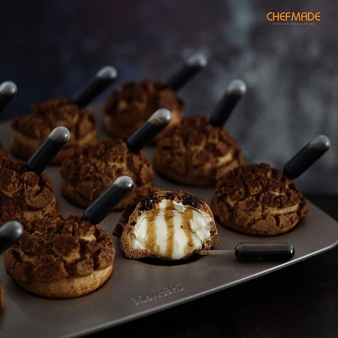 CHEFMADE Whoopie Cake Pan, 12-Cavity 2.2" Diameter Non-Stick Muffin Pan Whoopie Cookie Biscuit Bakeware for Oven Baking (Champagne Gold)