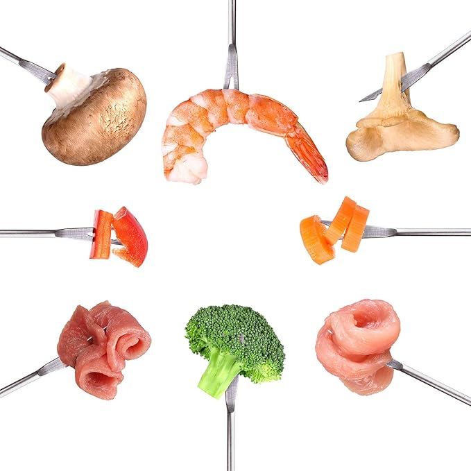 24 Pcs 9.5 Inch Fondue Forks with Heat Resistant Handle Stainless Steel Fondue Sticks for Cheese Pot Chocolate Roast Marshmallows Meat