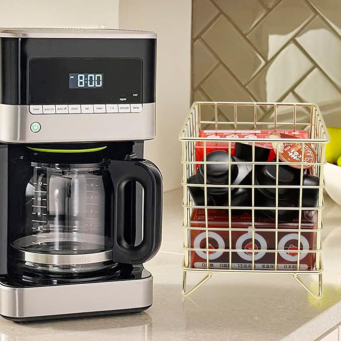 Storage Organizer Coffee Pods Holders for counter with Large Capacity Coffee Capsule Holder (Gold)
