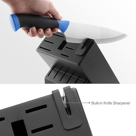 McCook® Knife Sets, German Stainless Steel Kitchen Knife Block Sets with Built-in Sharpener