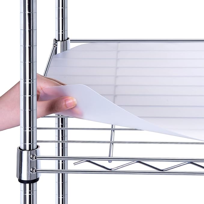 BRIAN & DANY Wire Shelf Liner 16" X 36", Heavy Duty Shelf Liners for Wire Shelving, Waterproof Protector Mats, Set of 5, Transparent