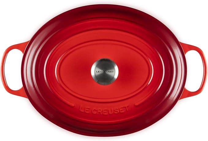Le Creuset Enameled Cast Iron Signature Oval Dutch Oven, 9.5 qt., Cerise