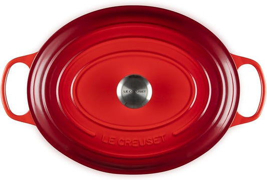 Le Creuset Enameled Cast Iron Signature Oval Dutch Oven, 9.5 qt., Cerise