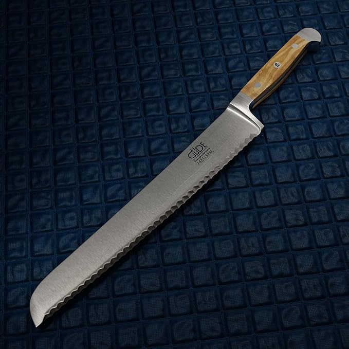 Güde Franz Series Hand Forged/Serrated Bread Knife With Italian Oak Wood Handle 12-in, Ambidextrous, Made in Solingen, Germany Since 1910