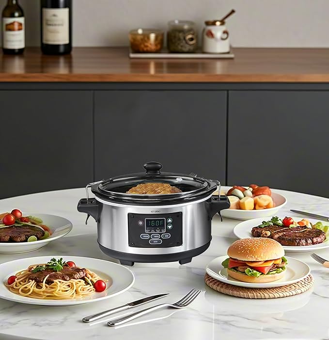 Oval Slow Cooker Lid with Sealing Ring and Clips Compatible for Hamilton Beach 6Qt Slow Cooker 33969，33866,33861