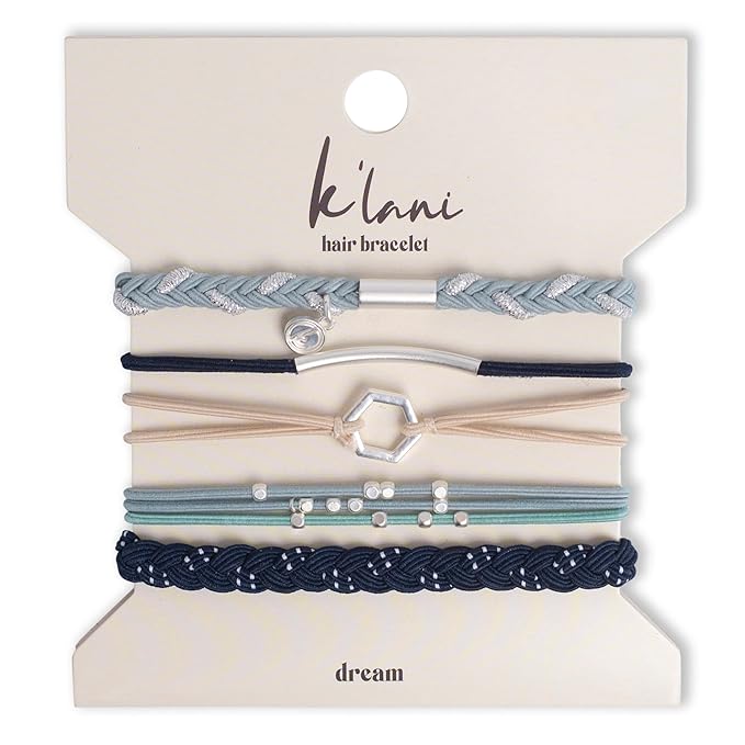 K'lani Hair Tie Bracelets for Women - Elastic Hair Bands That Double as Stylish Jewelry - Dream - Large