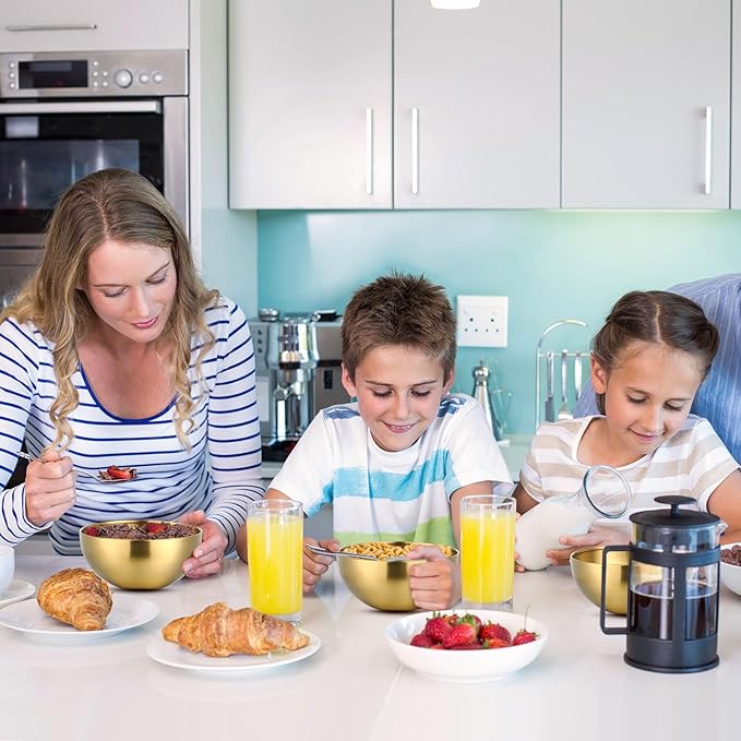 Nuogo 10 Pcs Stainless Steel Mixing Bowls Decorative Esthetician Bowls for Thanksgiving Christmas First Holy Communion Wedding Baking Prepping Serving Facial Salad Fruit Candy(7.9 Inch,Gold)