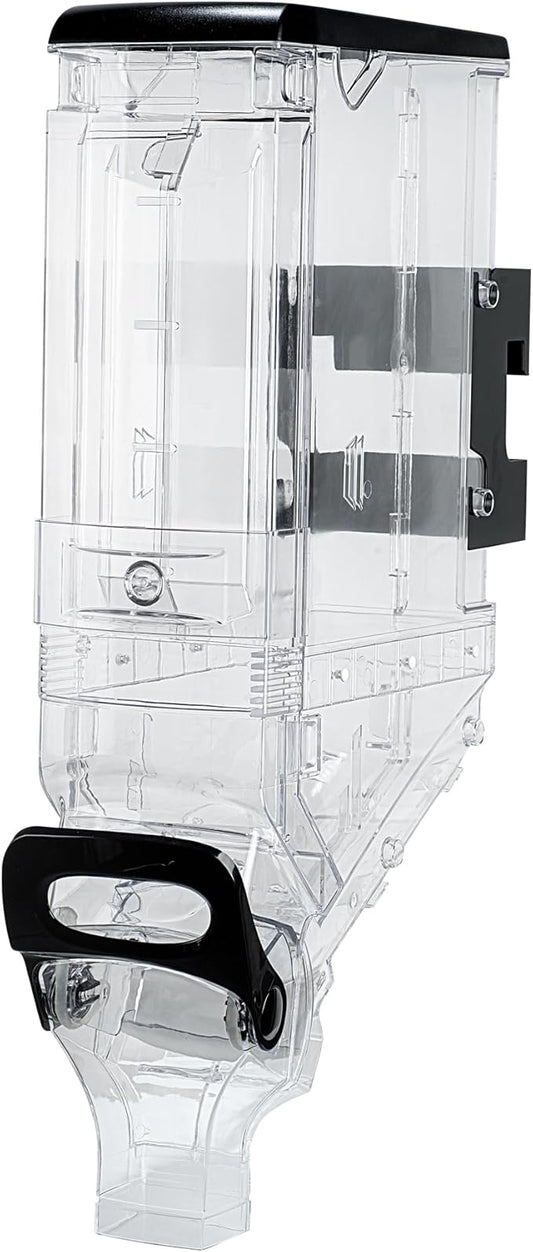 Restaurantware-Met Lux 5 Gallon Dry Food Dispenser, 1 Airtight Cereal Dispenser - Wall-Mounted, Single Control, 1 Black Plastic Grain Holder, For Snacks, Nuts, Or Coffee Beans