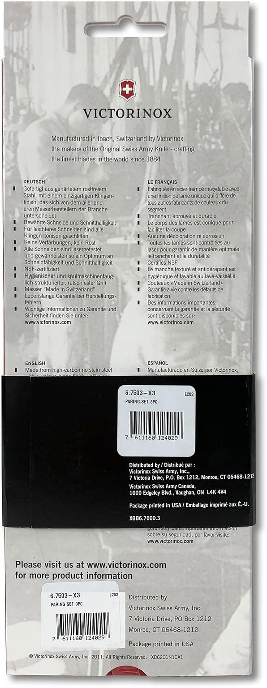Victorinox Swiss Classic 3-Piece Paring Set, Black, 3-Inch