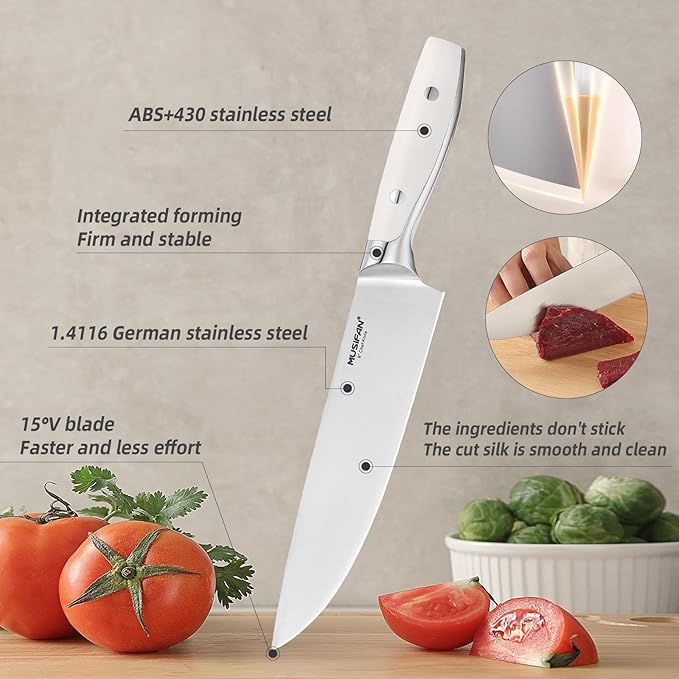 3-Piece Chef Knife Set, Professional Ultra Sharp Kitchen Knives For Cooking High Carbon Stainless Steel, With Ergonomic Handle Design (three)