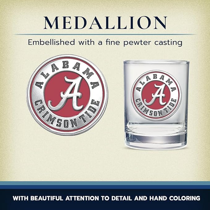 Heritage Pewter University of Alabama Clear 14 oz Glass