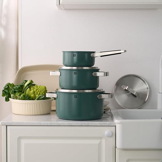 ZWILLING Pure 6-pc Stainless Steel Cookware Set, Green