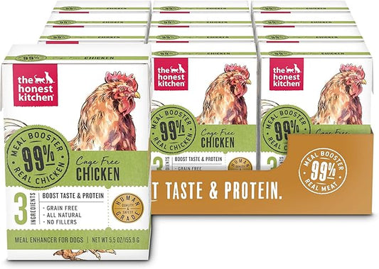 The Honest Kitchen Human Grade Grain Free Meal Booster: 99% Chicken (12 pack), 5.5 oz