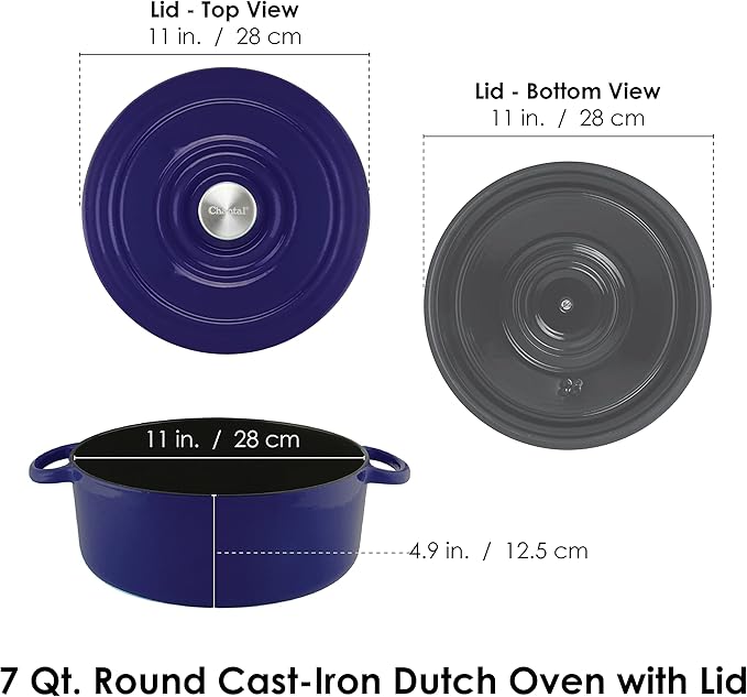Chantal Enameled Cast Iron Cookware, 4 pc Set, Cobalt Blue
