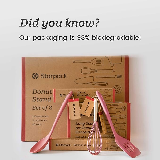 Starpack 'The All Rounder' Premium Silicone Spoonula Spatula - Up to 600°F Heat Resistant Spatula Spoons - Best Silicone Spoonulas - Rubber Spoon Spatulas - Kitchen Spoon Spatulas for Cooking