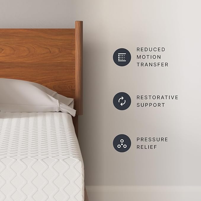 Signature Design by Ashley Full Size Chime 12 Inch Medium Firm Memory Foam Mattress with Green Tea & Charcoal Gel for Pressure Relief, Fiberglass Free, Mattress In A Box