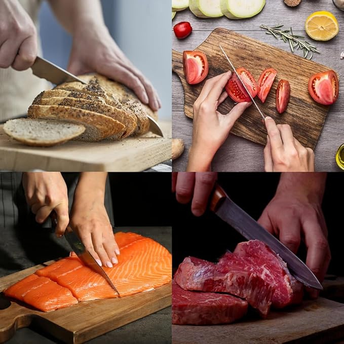 7PCS Kitchen Knife Set, Professional Japanese Chef Knives with High Carbon Stainless Steel Ultra, Sharp Aikido Knife Set for Cooking Meat, Fruits, Vegetables.